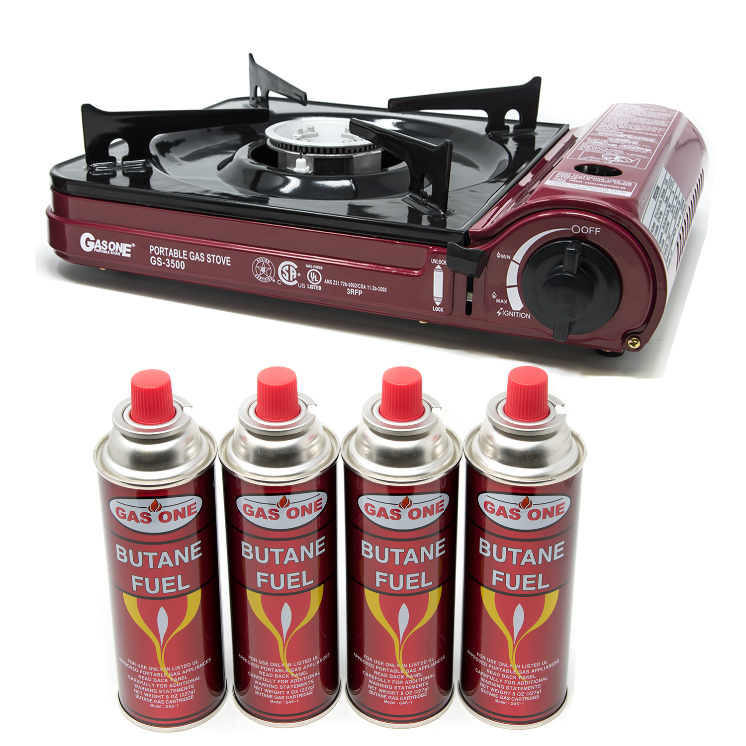 Portable Gas Camping Stove, Red